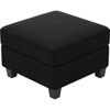 Belffin Velvet Storage Ottoman – Modular Square Footrest & Sectional Add-On - 2 of 4