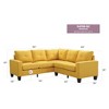 L-Shaped Sectional Sofas with Pocketed Coil Cushions & Kiln Dried Hardwood Frame, Compact Apartment-Friendly Design - 2 of 4