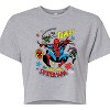 Women's - Marvel - Spider-man Stickers Style Cropped Graphic T-Shirt - 2 of 4