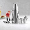 OSTO Stainless Steel Bar Set; 26 Oz. Shaker Plus Strainer, Cover, Shot Glasses, Pourers, Spoon, Bottle Opener, and Recipe Book; 14-Piece - 2 of 4