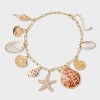 Paperclip Chain Multi Shell Necklace - A New Day™ Gold - 3 of 4