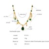 Clotth European and American Royal Style Non-Fading Elegant Personality Freshwater Pearl Zircon Turquoise Pendant Necklace for Women - 3 of 4