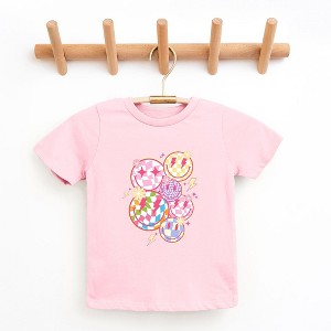 The Juniper Shop Colorful Checkered Smiley Face Toddler Short Sleeve Tee - 1 of 2