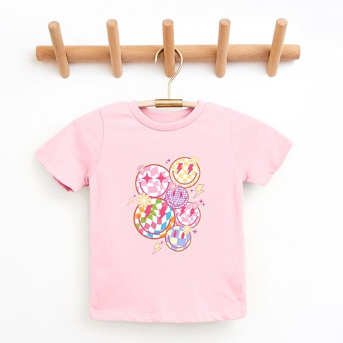 The Juniper Shop Colorful Checkered Smiley Face Toddler Short Sleeve Tee - image 1 of 2