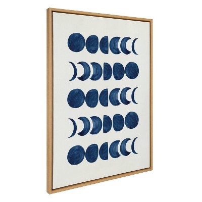 Natural Framed Moon Phases Canvas Print, 28" x 38"