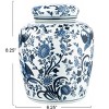 Storied Home Decorative Ceramic Ginger Jar with Lid, Blue and White - 2 of 4