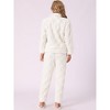 cheibear Women's Flannel Long Sleeve Soft Winter Warm Rabbit Pattern Pajama Sets with Pockets - 3 of 4