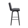 Renee 26" Swivel Gray Faux Leather and Black Wood Bar Stool - 4 of 4