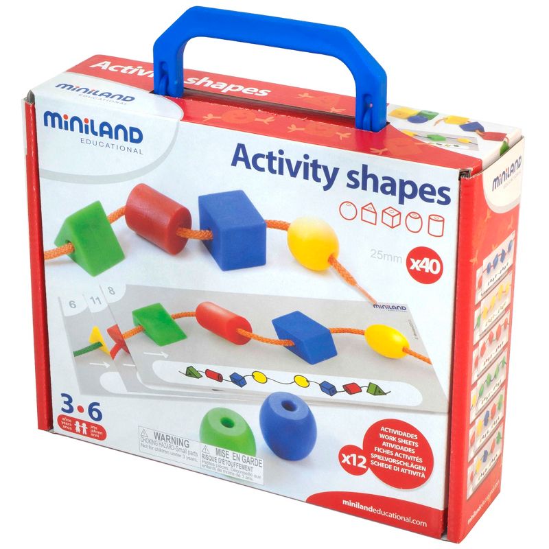 Miniland Educational Activity Shapes, Giant Beads and Laces Set, 1 of 4
