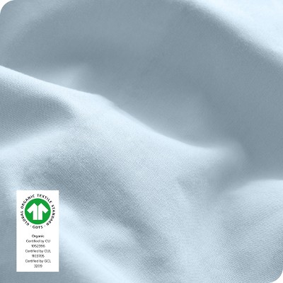 Twin XL Winter Blue Organic Cotton Percale Sheet Set