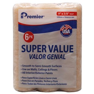 Premier Polyester 9 in. W X 3/8 in. Paint Roller Cover 6 pk (Case of 12) - 1 of 1