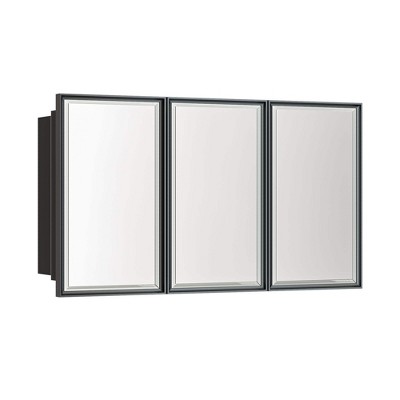 Keonjinn48 in. W x 28 in. H Metal Framed Rectangular Framed Recessed/Surface Mount Medicine Cabinet with Mirror