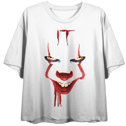 Burma Evolve hul It Chapter 2 Pennywise Face Poster Art Crew Neck Short Sleeve White Women's  T-shirt-small : Target