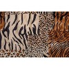 Multi Animal Print Faux Micro Mink Comforter Set – Black, Brown & Tan - 3 of 4