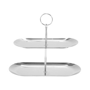 Unique Bargains 2 Tier Dessert Cupcake Stand Ring-Design with Tiered Serving Tray for Donuts Fruit - 1 of 4