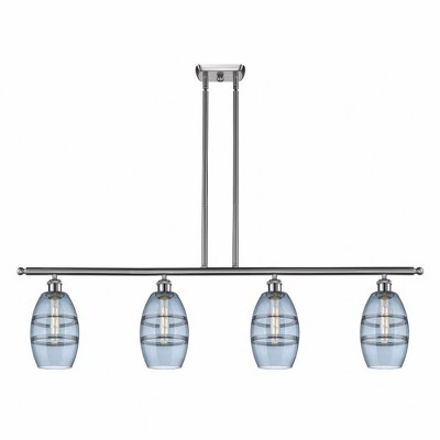 Vaz - 4 Light Stem Hung Island In Industrial Style-8.63 Inches Tall and 48 Inches Wide