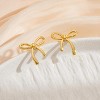 Gold Silver Bow Stud Earrings for Women Holiday Bow Jewelry Simple Earrings - 4 of 4