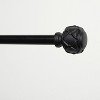 Exclusive Home Clancy 1" Curtain Rod and Finial Set, Black, Adjustable 35"-66" - 2 of 2