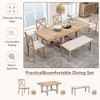82" 6-Piece Extendable Dining Table Set with Removable Leaves, Footrest, 4 Upholstered Chairs and Bench, Kitchen Table Set for Dining Room - 2 of 4