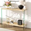 ARTLOGE 31.5in/40in/48in Coffee Table Rectangular Tempered Glass Wood-tone MDF Table W/ Shelf Living Room - 3 of 4