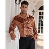 Mens Embosse Dress Shirts Casual Long Sleeve Button Down Regular Fit Shirts - 3 of 4