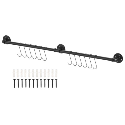 Unique Bargains Wall-Mounted Hardware Industrial Bathroom Towel Bar