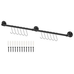 Unique Bargains Wall-Mounted Hardware Industrial Bathroom Towel Bar - 1 of 4