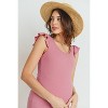 Hello Miz Women's Casual Ribbed Scoop Neck Cap Sleeve Maternity Dress - 4 of 4