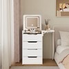 NicBex Makeup Vanity Desk with Plip Top Mirror,Wood Makeup Table with Glass Desktop,3 Drawers and Cushioned Tool for Bedroom - 2 of 4