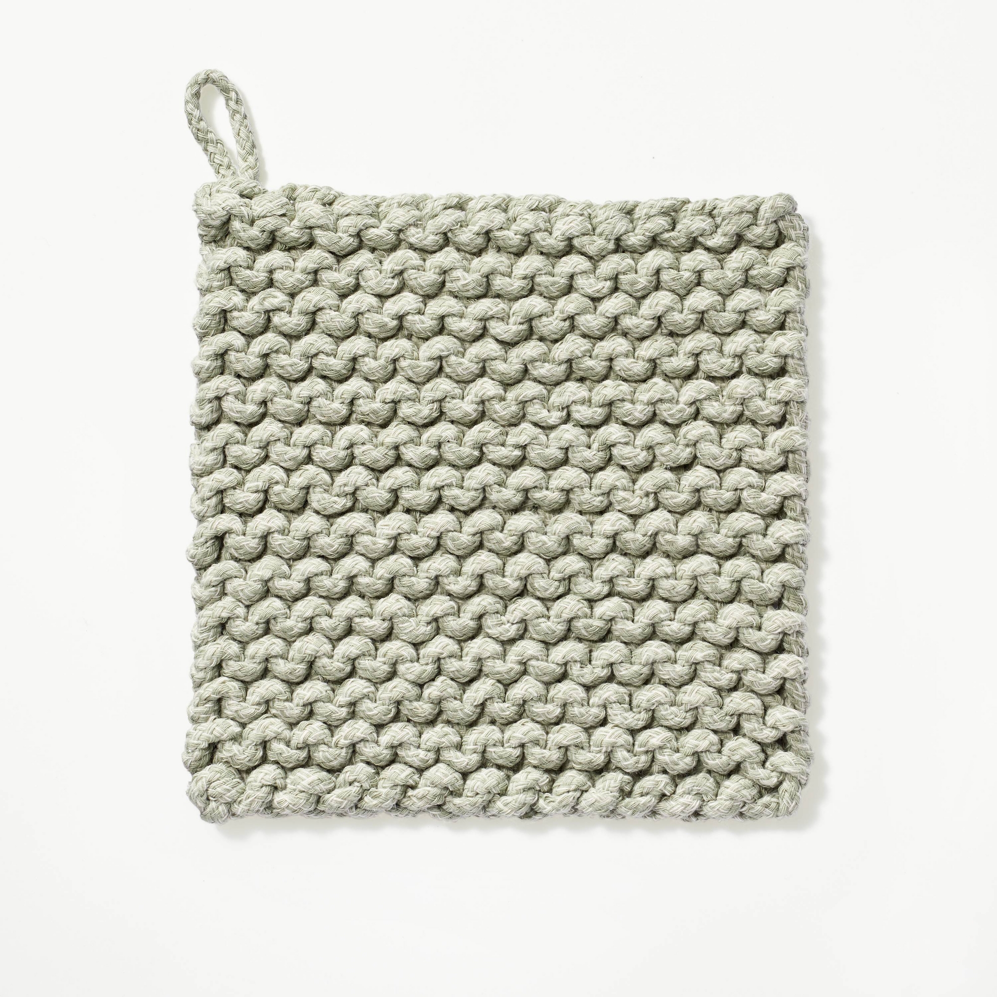 7" Rope Trivet Marled Sage Green - Figmint™