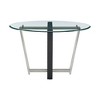 HomeRoots 48" Clear And Black Glass And Iron Sled Base Round Top Dining Table - 4 of 4