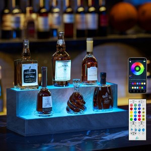 LED Lighted Liquor Bottle Display Shelf, DIY Illuminated Bottle Shelf  with App & Remote Control - 1 of 4