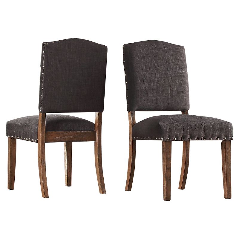 Set of 2 Cobble Hill Nailhead Accent Dining Chair Wood - Inspire Q, 3 of 14