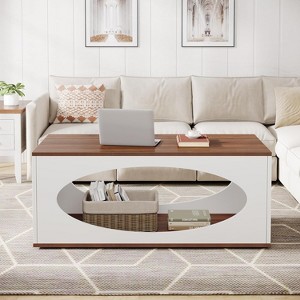 Hommoo Rectangle Coffee Table With Open Storage - 1 of 4