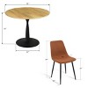 Harrison+Bingo 5-Piece Round-Shaped Wood Grain Dining Table Set With 4 Upholstered Chairs Black Legs-Maison Boucle - 4 of 4
