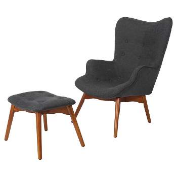 Hariata Fabric Contour Chair with Ottoman Set - Christopher Knight Home