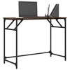 vidaXL Desk Smoked Oak 39.4 in.x17.7 in.x29.9 in. Engineered Wood and Powder-coated Steel - 4 of 4