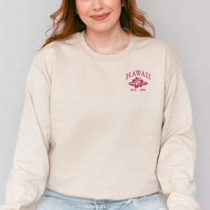 Simply Sage Market Embroidered Hawaii Flower Sweatshirt - 1 of 4