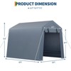 Outdoor PE Storage Shed, Waterproof Heavy Duty Tarp with Ventilated Zipper Door, for Motorcycle, Bike, Garden Tools - 4 of 4