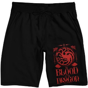 House of the Dragon Blood of the Dragon Crest Men's Black Sleep Pajama Shorts - 1 of 4