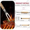Itopfox Heavy-Duty Grill Spatula with Knife Edge, Fork, Tongs & Bottle Opener - Ash Wood Handle & Thick Stainless Steel for BBQ & Grilling - 3 of 4