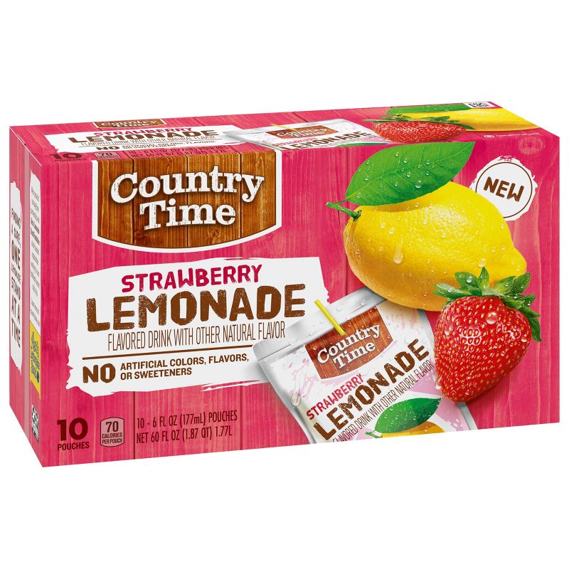 Country Time Strawberry Lemonade - 10pk/6 fl oz Pouches, 3 of 10
