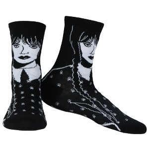 Wednesday Addams Socks Women's Creepy Walk Juniors One Size Crew Sock 1 Pair Black - 1 of 4