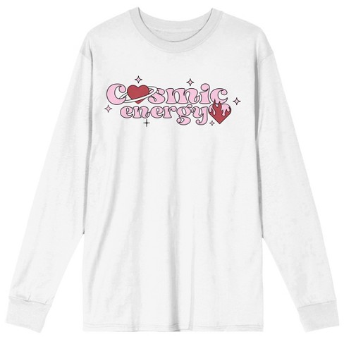 Cosmic Energy Crew Neck Long Sleeve White Adult Tee : Target