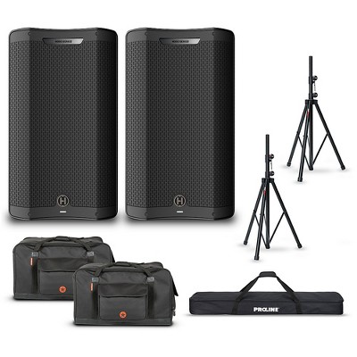 Harbinger VARI V4412 12" Powered Speakers Package With Bags & Stands