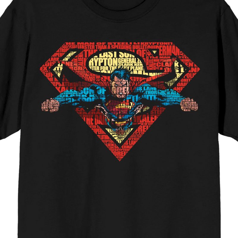 Superman Flying Text Men's Short Sleeve Shirt & Sleep Shorts Set, 3 of 6
