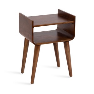 Kate and Laurel Quilby Wood Side Table, 18x14x27, Walnut Brown - 1 of 4
