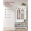 Hall Tree, Coat Rack with Bench, Shoe Storage, 5 Tri-Hooks, Freestanding, Space-Saving, for Mudroom, Entryway, Hallway, Adjustable Shelves - 3 of 4
