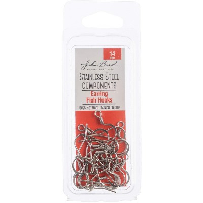 John Bead 20pcs (14mm) Stainless Steel Earring Fish Hook Jewelry Findings Kit