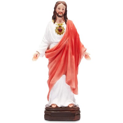 Juvale Sacred Heart of Jesus Figurine for Religious & Christian Decor, Resin, 12"